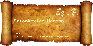 Sztankovics Herman névjegykártya